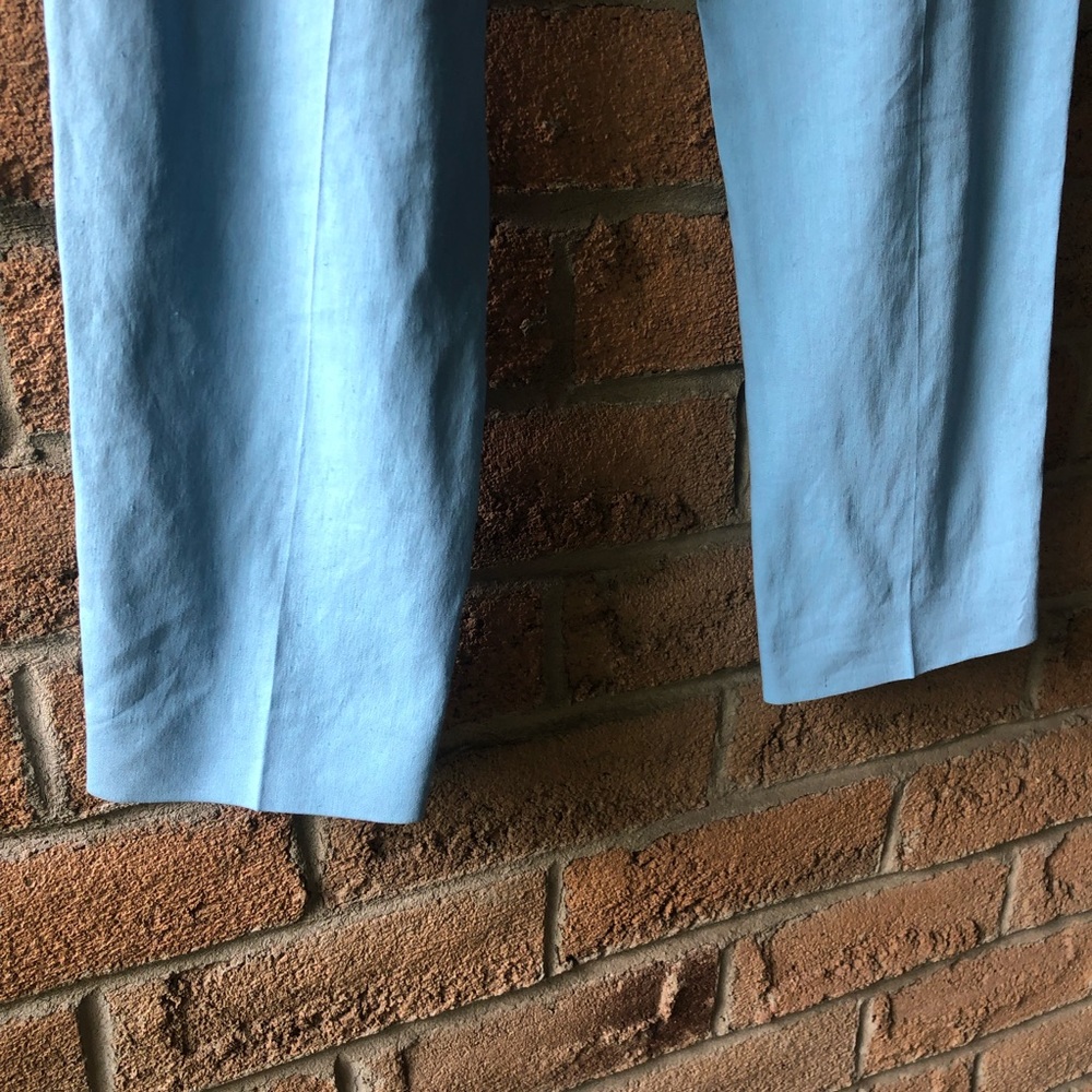 rag & bone | Blue linen tapered spring summer designer trouser dr… - Picture 5 of 16